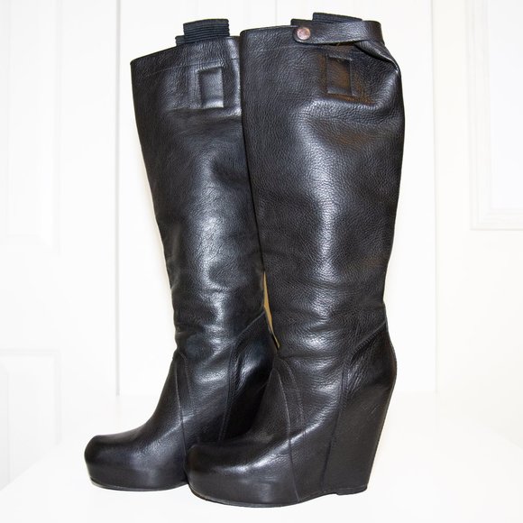 Rick Owens Mainline Wedge Boots - Picture 3 of 5
